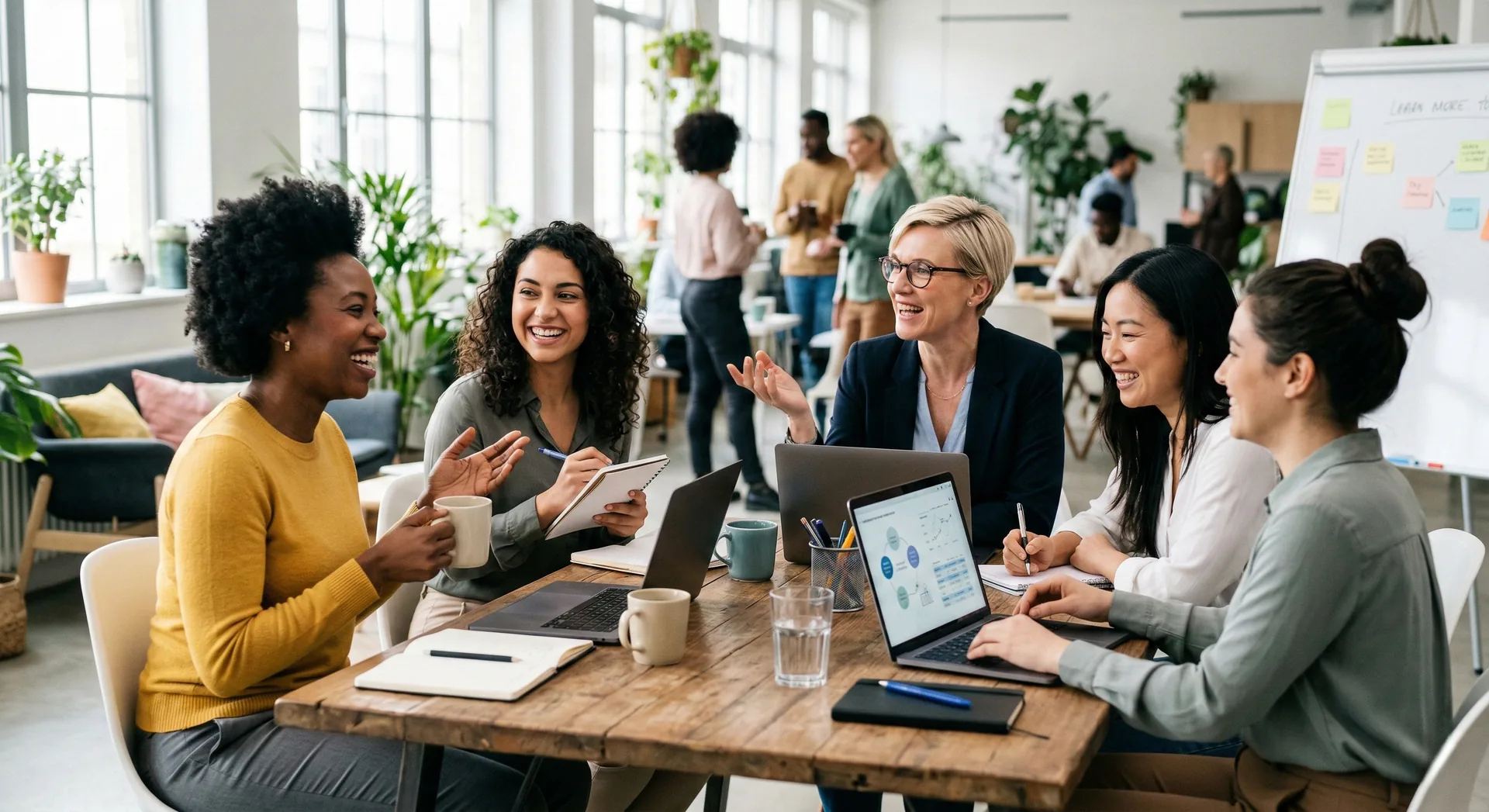 Diverse professionals collaborating